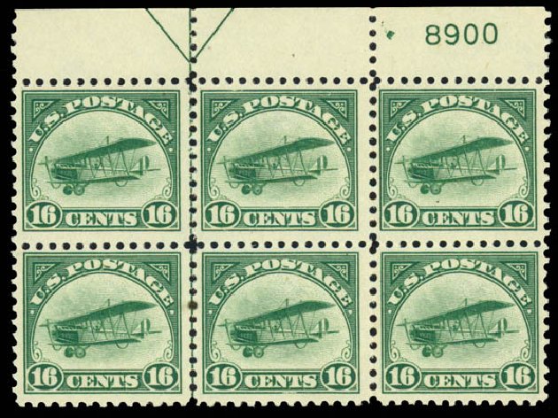Prices of US Stamp Scott #C2: 16c 1918 Air Curtiss Jenny. Daniel Kelleher Auctions, Mar 2014, Sale 648, Lot 2294