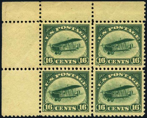 US Stamps Values Scott Catalog # C2 - 16c 1918 Air Curtiss Jenny. Harmer-Schau Auction Galleries, Aug 2012, Sale 94, Lot 1705