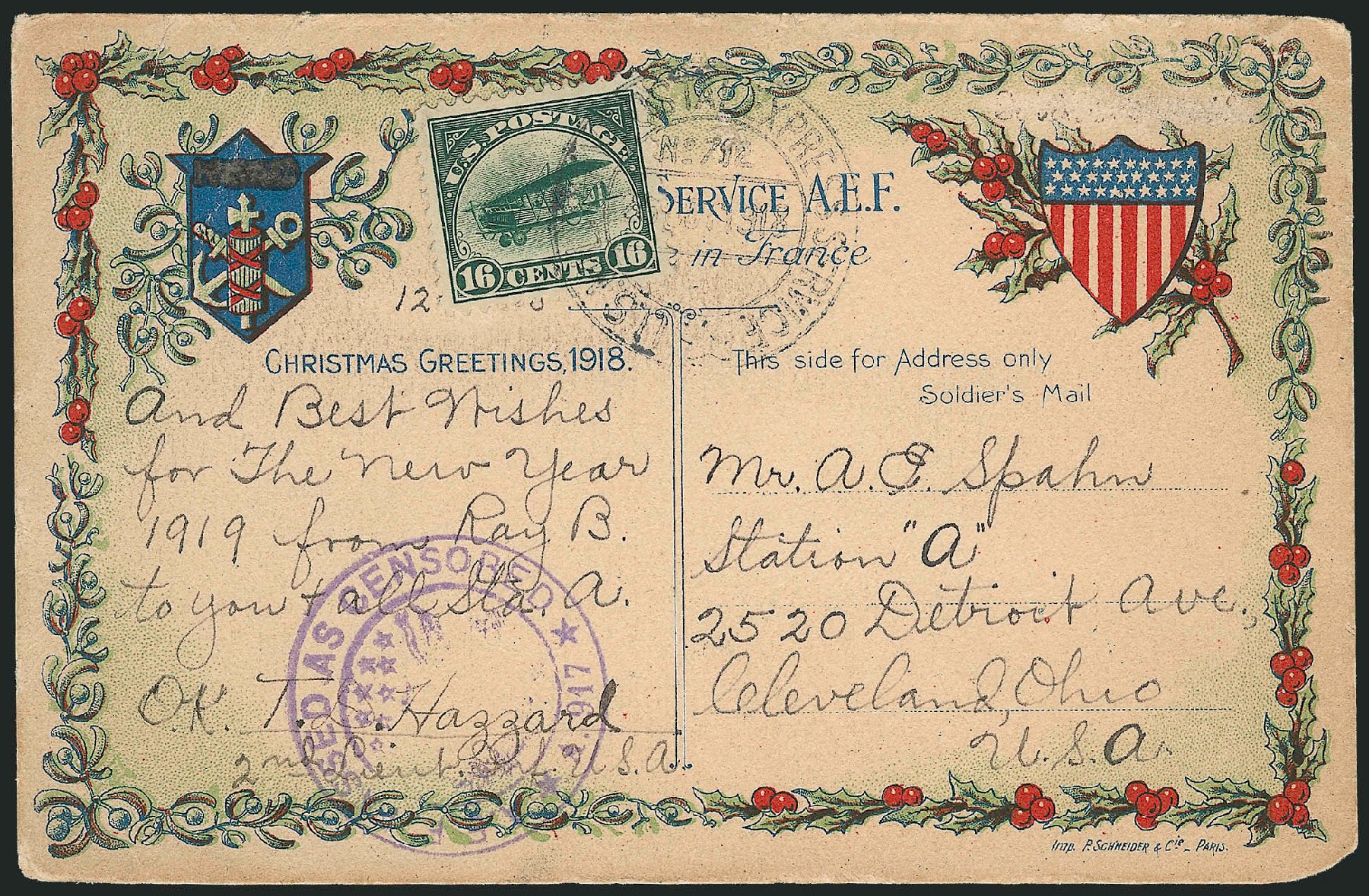 US Stamps Value Scott Catalogue # C2 - 1918 16c Air Curtiss Jenny. Robert Siegel Auction Galleries, Dec 2010, Sale 1003, Lot 5055