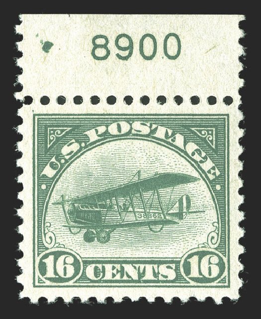 Prices of US Stamps Scott #C2 - 16c 1918 Air Curtiss Jenny. Spink Shreves Galleries, Jul 2012, Sale 140, Lot 335