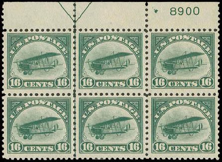 Costs of US Stamps Scott Cat. C2 - 1918 16c Air Curtiss Jenny. H.R. Harmer, Nov 2013, Sale 3004, Lot 1362