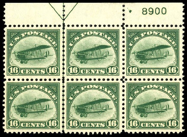 US Stamps Value Scott Catalog C2: 1918 16c Air Curtiss Jenny. Matthew Bennett International, Dec 2008, Sale 330, Lot 1886