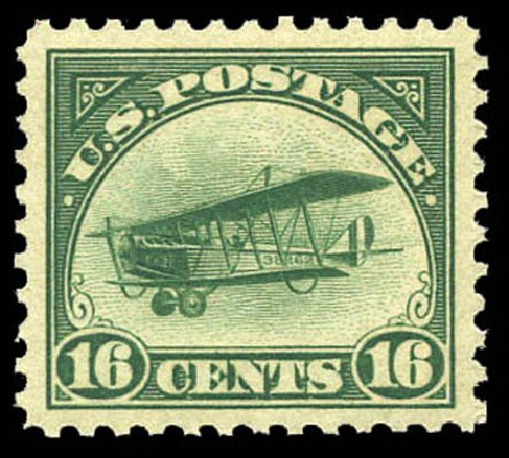US Stamp Value Scott Catalogue # C2: 16c 1918 Air Curtiss Jenny. Matthew Bennett International, Mar 2011, Sale 337, Lot 3066