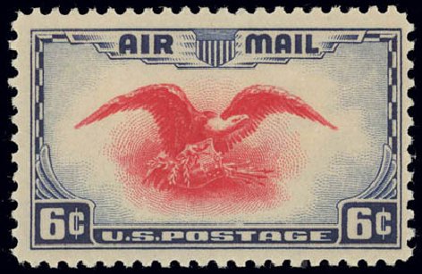US Stamp Value Scott #C23: 6c 1938 Air Eagle. Daniel Kelleher Auctions, Feb 2013, Sale 634, Lot 369