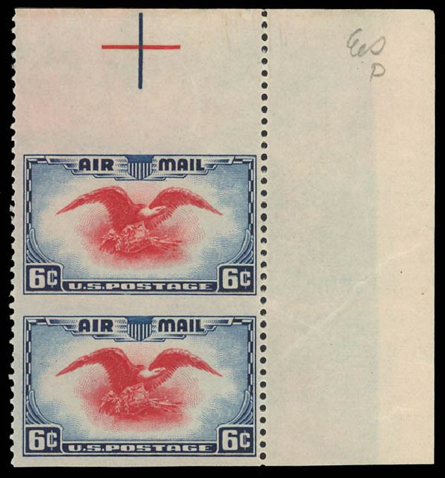 Costs of US Stamps Scott #C23: 1938 6c Air Eagle. Daniel Kelleher Auctions, Aug 2012, Sale 631, Lot 1576