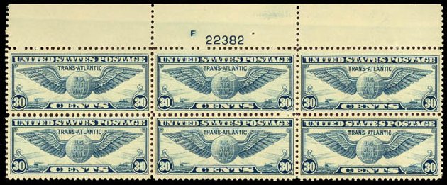 Prices of US Stamp Scott Catalogue C24: 30c 1939 Air Winged Globe. Daniel Kelleher Auctions, Apr 2013, Sale 636, Lot 564