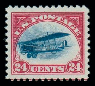 Values of US Stamp Scott Catalogue C3: 1918 24c Air Curtiss Jenny. Matthew Bennett International, Dec 2007, Sale 325, Lot 2337