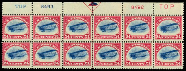 US Stamp Prices Scott # C3 - 1918 24c Air Curtiss Jenny. Daniel Kelleher Auctions, Sep 2013, Sale 639, Lot 3737