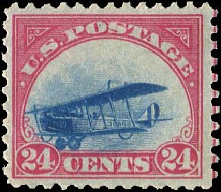 Value of US Stamps Scott Catalogue # C3 - 1918 24c Air Curtiss Jenny. Regency-Superior, Jan 2015, Sale 109, Lot 1397
