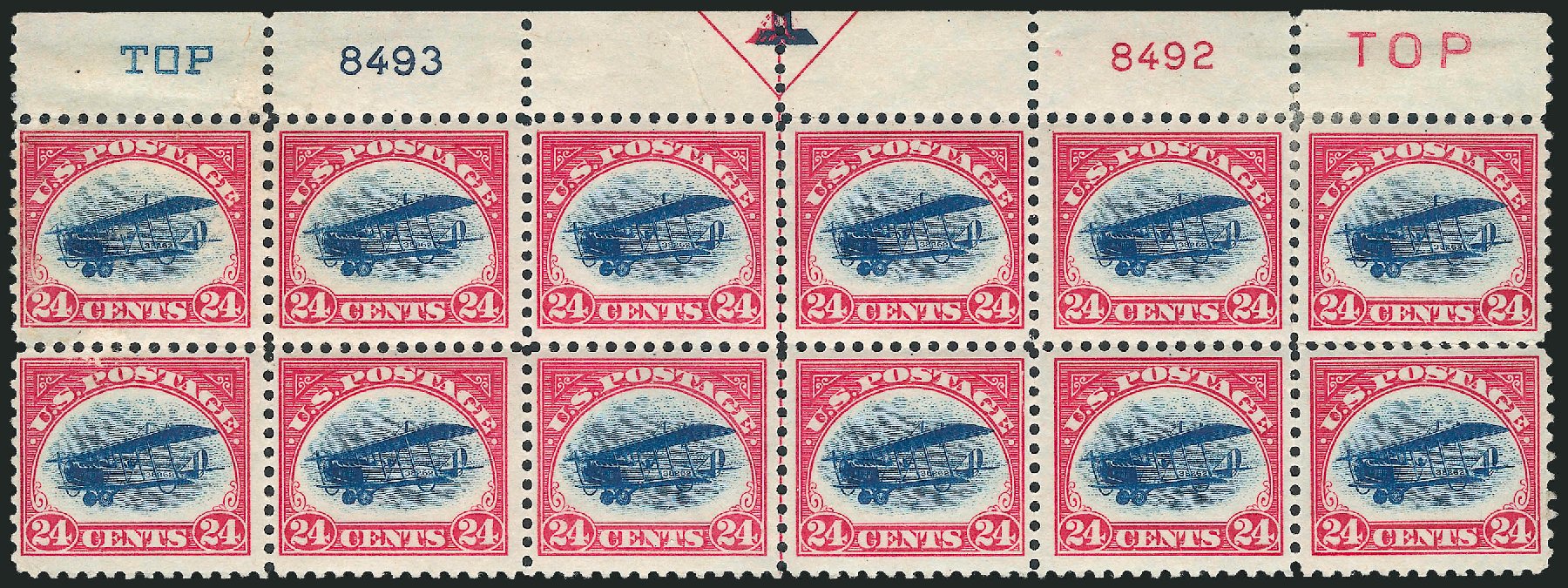Costs of US Stamps Scott C3: 1918 24c Air Curtiss Jenny. Robert Siegel Auction Galleries, Dec 2012, Sale 1037, Lot 2187