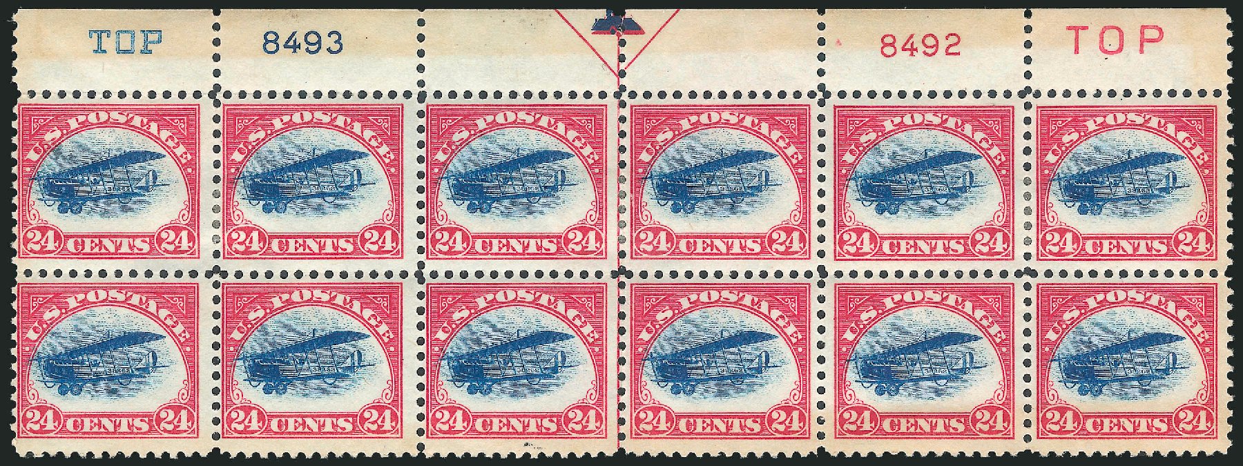 US Stamp Value Scott Catalogue C3 - 1918 24c Air Curtiss Jenny. Robert Siegel Auction Galleries, Dec 2012, Sale 1037, Lot 2188