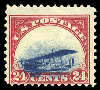 Cost of US Stamp Scott Catalog # C3 - 1918 24c Air Curtiss Jenny. Cherrystone Auctions, Sep 2014, Sale 201409, Lot 69