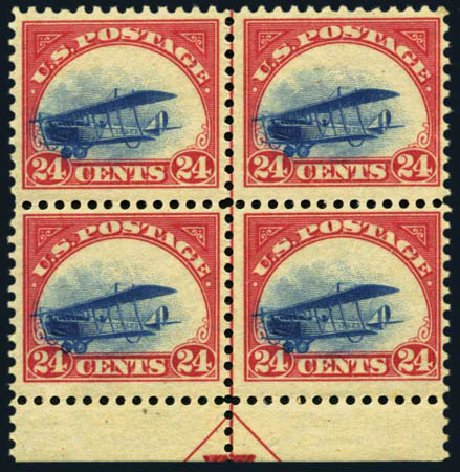 Values of US Stamps Scott Catalog C3 - 24c 1918 Air Curtiss Jenny. Harmer-Schau Auction Galleries, Aug 2012, Sale 94, Lot 1709