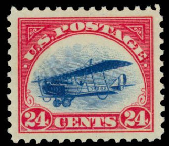 Cost of US Stamp Scott Cat. # C3: 1918 24c Air Curtiss Jenny. Daniel Kelleher Auctions, May 2015, Sale 669, Lot 3229