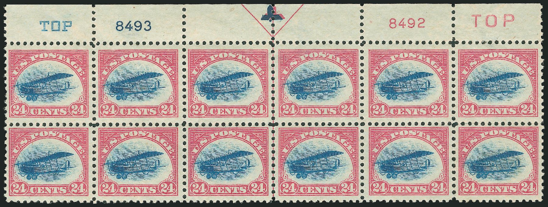 US Stamp Values Scott Cat. # C3 - 1918 24c Air Curtiss Jenny. Robert Siegel Auction Galleries, Dec 2012, Sale 1037, Lot 2189