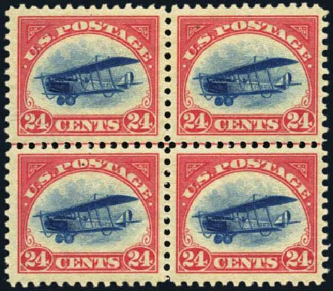 US Stamp Value Scott # C3 - 24c 1918 Air Curtiss Jenny. Harmer-Schau Auction Galleries, Aug 2012, Sale 94, Lot 1710