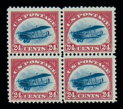 Cost of US Stamp Scott C3: 1918 24c Air Curtiss Jenny. Matthew Bennett International, Dec 2007, Sale 325, Lot 2341
