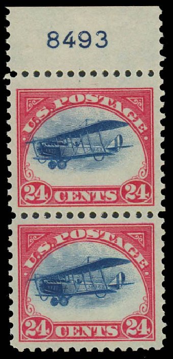 Prices of US Stamps Scott Catalogue #C3: 1918 24c Air Curtiss Jenny. Daniel Kelleher Auctions, Jan 2012, Sale 628, Lot 671