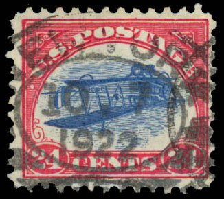 US Stamp Price Scott Cat. # C3: 24c 1918 Air Curtiss Jenny. Daniel Kelleher Auctions, May 2015, Sale 669, Lot 3231