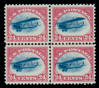 US Stamps Value Scott Catalogue #C3 - 24c 1918 Air Curtiss Jenny. Matthew Bennett International, Oct 2007, Sale 320, Lot 614
