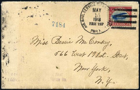 US Stamps Value Scott Cat. # C3 - 24c 1918 Air Curtiss Jenny. Harmer-Schau Auction Galleries, Aug 2011, Sale 90, Lot 1634