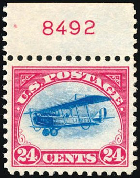 Prices of US Stamp Scott #C3: 1918 24c Air Curtiss Jenny. Schuyler J. Rumsey Philatelic Auctions, Apr 2015, Sale 60, Lot 2864