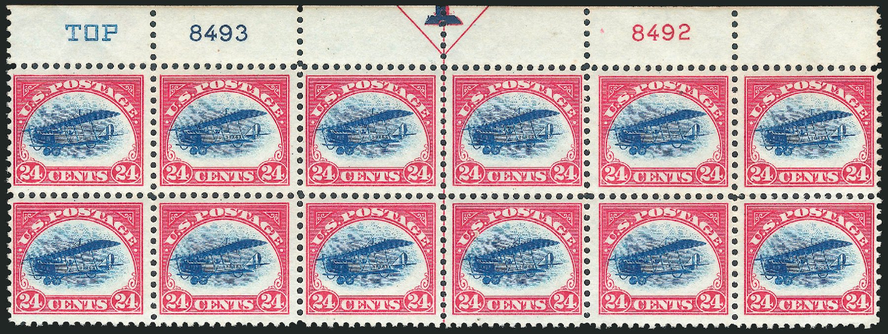 US Stamp Price Scott # C3: 24c 1918 Air Curtiss Jenny. Robert Siegel Auction Galleries, Dec 2012, Sale 1037, Lot 2184
