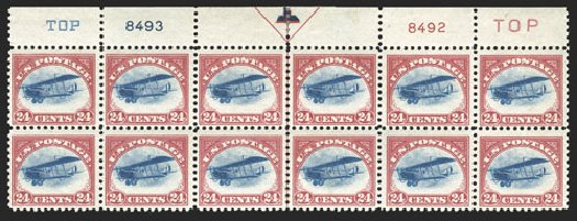 Cost of US Stamp Scott Catalog # C3 - 1918 24c Air Curtiss Jenny. Spink Shreves Galleries, Mar 2013, Sale 142, Lot 414