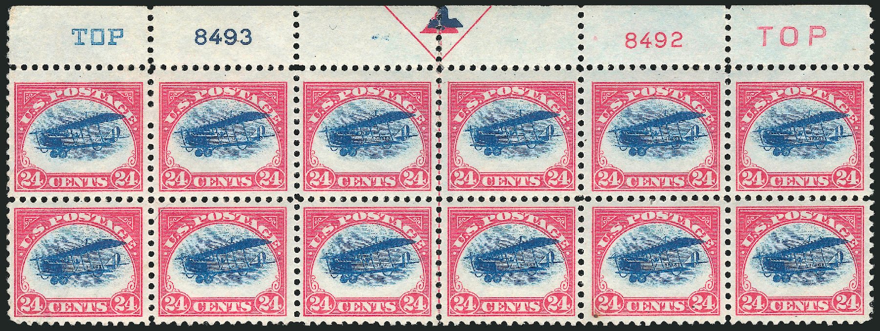 US Stamps Prices Scott Cat. #C3: 24c 1918 Air Curtiss Jenny. Robert Siegel Auction Galleries, Apr 2015, Sale 1096, Lot 815