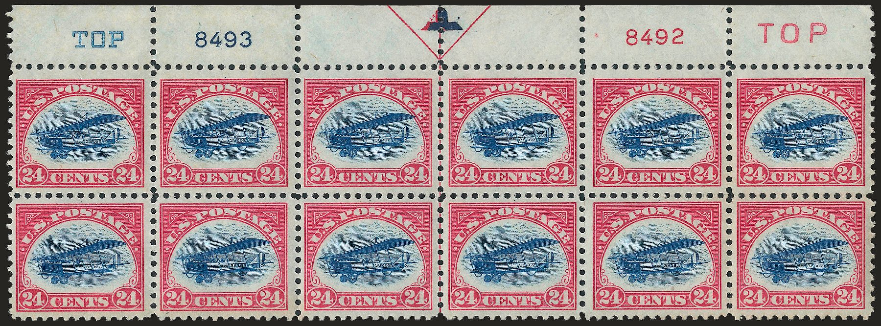 US Stamp Value Scott Cat. # C3: 1918 24c Air Curtiss Jenny. Robert Siegel Auction Galleries, Apr 2010, Sale 984, Lot 1045