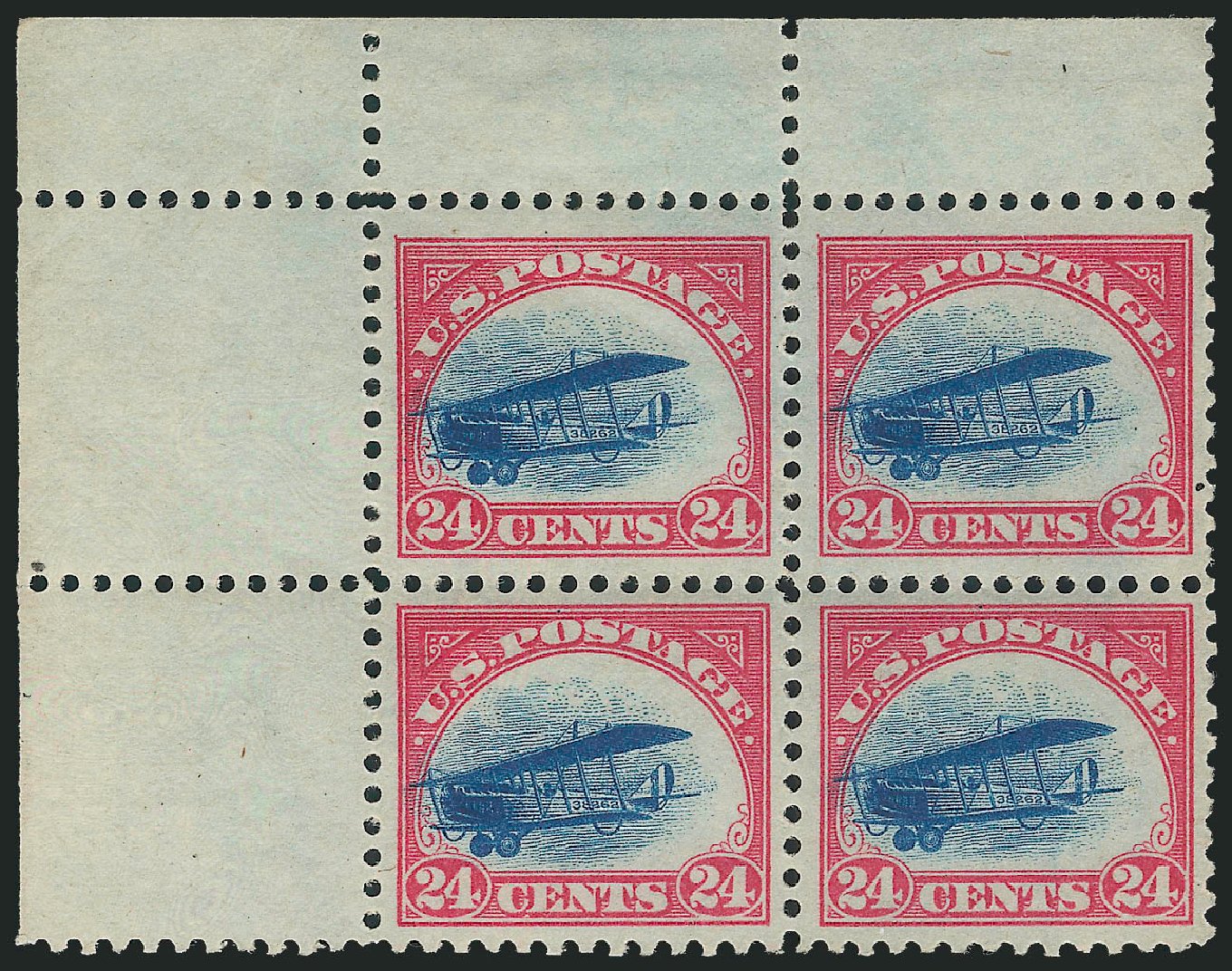 US Stamps Prices Scott Cat. #C3: 1918 24c Air Curtiss Jenny. Robert Siegel Auction Galleries, Sep 2009, Sale 976, Lot 2222