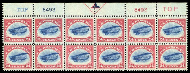 US Stamps Values Scott Catalogue # C3: 1918 24c Air Curtiss Jenny. Matthew Bennett International, Sep 2012, Sale 346, Lot 893