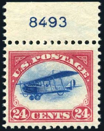 Costs of US Stamp Scott C3: 1918 24c Air Curtiss Jenny. Harmer-Schau Auction Galleries, Aug 2011, Sale 90, Lot 1633