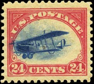 Value of US Stamps Scott #C3: 24c 1918 Air Curtiss Jenny. Harmer-Schau Auction Galleries, Feb 2012, Sale 92, Lot 1253