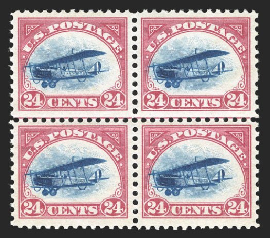 Costs of US Stamps Scott Cat. C3 - 1918 24c Air Curtiss Jenny. Spink Shreves Galleries, Mar 2013, Sale 142, Lot 413