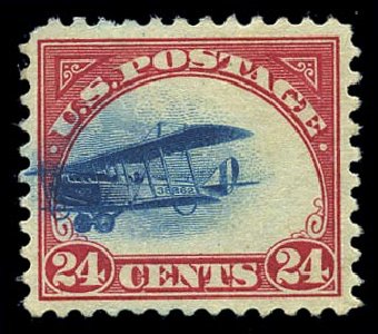 Values of US Stamp Scott Catalog #C3 - 1918 24c Air Curtiss Jenny. Matthew Bennett International, Sep 2010, Sale 333, Lot 3906