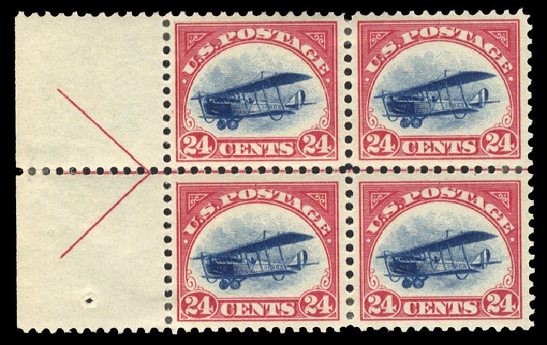 Values of US Stamp Scott #C3 - 1918 24c Air Curtiss Jenny. Cherrystone Auctions, Mar 2010, Sale 201003, Lot 216
