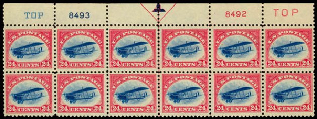 Costs of US Stamp Scott Cat. # C3: 24c 1918 Air Curtiss Jenny. Daniel Kelleher Auctions, Sep 2013, Sale 639, Lot 3736