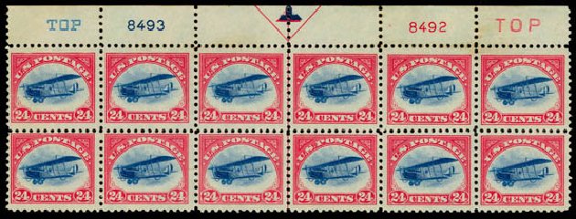 Costs of US Stamp Scott Cat. C3 - 24c 1918 Air Curtiss Jenny. Daniel Kelleher Auctions, Jan 2015, Sale 663, Lot 2056