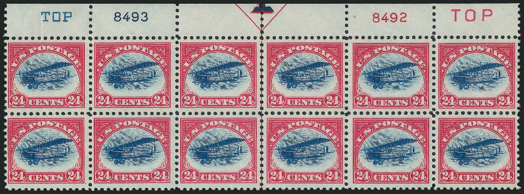 US Stamp Values Scott #C3 - 24c 1918 Air Curtiss Jenny. Robert Siegel Auction Galleries, Oct 2011, Sale 1014, Lot 2146