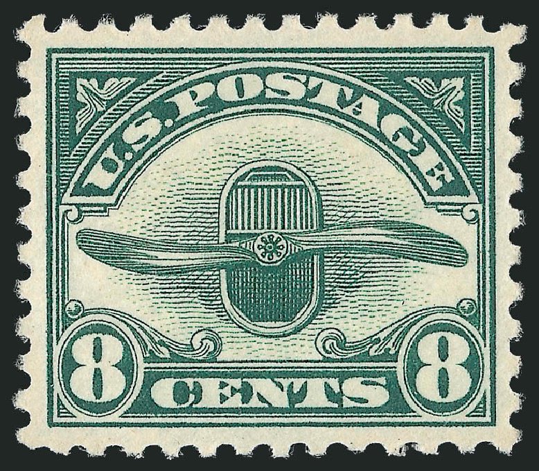 Values of US Stamps Scott Catalog #C4 - 8c 1923 Air Radiator and Propeller. Robert Siegel Auction Galleries, Dec 2010, Sale 1000, Lot 1257