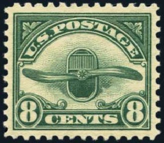 Price of US Stamps Scott Cat. #C4: 8c 1923 Air Radiator and Propeller. Harmer-Schau Auction Galleries, Jan 2014, Sale 100, Lot 648