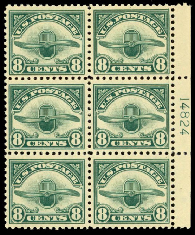 US Stamp Prices Scott Cat. # C4 - 8c 1923 Air Radiator and Propeller. Daniel Kelleher Auctions, Sep 2013, Sale 639, Lot 3738