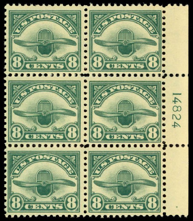 US Stamps Price Scott Cat. # C4: 8c 1923 Air Radiator and Propeller. Daniel Kelleher Auctions, Jan 2015, Sale 663, Lot 2058