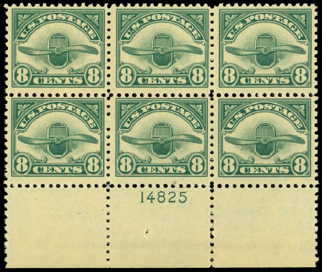 US Stamps Prices Scott Catalog #C4 - 8c 1923 Air Radiator and Propeller. Daniel Kelleher Auctions, Sep 2014, Sale 655, Lot 819