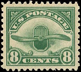 Value of US Stamp Scott Cat. #C4: 1923 8c Air Radiator and Propeller. Regency-Superior, Nov 2014, Sale 108, Lot 1079