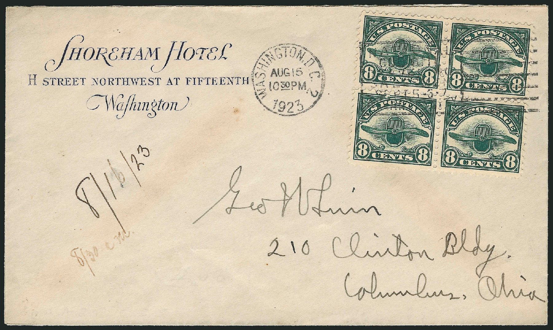 Price of US Stamp Scott #C4: 1923 8c Air Radiator and Propeller. Robert Siegel Auction Galleries, Dec 2010, Sale 1003, Lot 5059