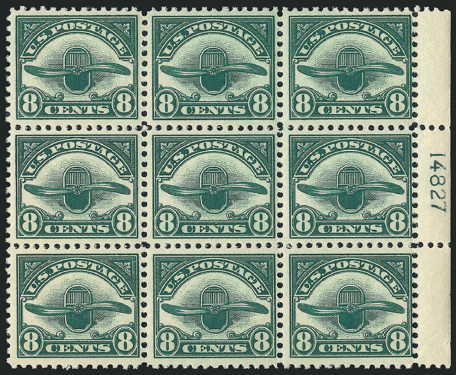 Value of US Stamp Scott C4: 8c 1923 Air Radiator and Propeller. Robert Siegel Auction Galleries, Apr 2009, Sale 971, Lot 1869