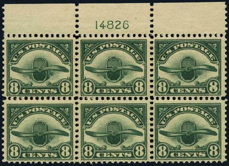 US Stamps Values Scott Catalogue # C4: 8c 1923 Air Radiator and Propeller. Harmer-Schau Auction Galleries, Oct 2011, Sale 91, Lot 320