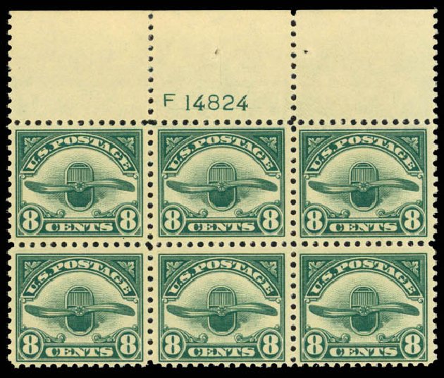 Costs of US Stamps Scott Catalog C4: 8c 1923 Air Radiator and Propeller. Daniel Kelleher Auctions, Apr 2013, Sale 636, Lot 540